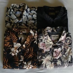 4 Black Various Print Men' Shirts